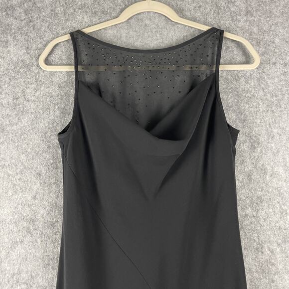 VTG Jones New York Evening Maxi Dress Women 10 Black Beaded Sheer Whimsigoth 90s - Picture 2 of 15